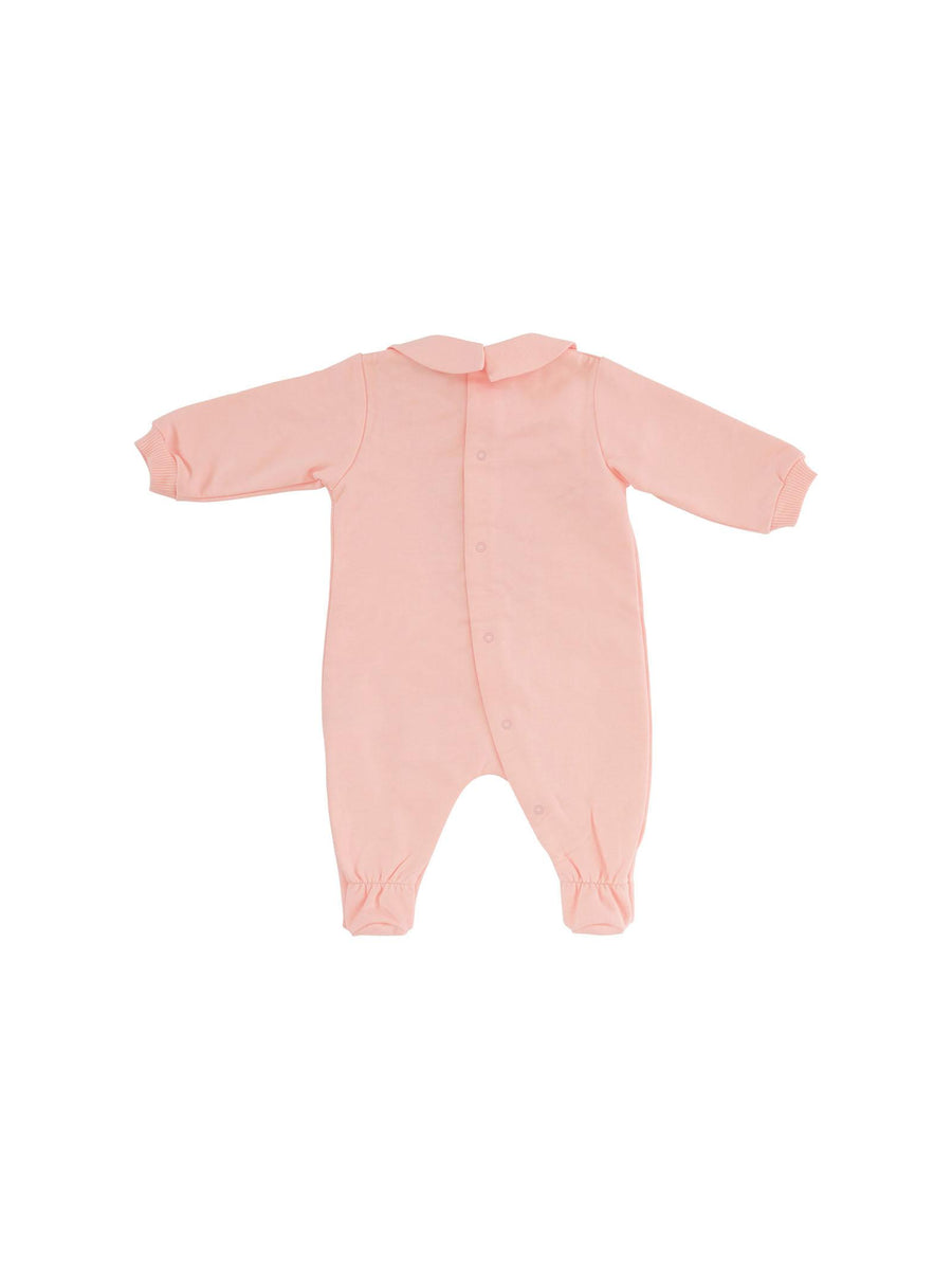 Tutina Moschino rosa con stampa teddy bear e logo lettering MUY08J 50209 Moschino 