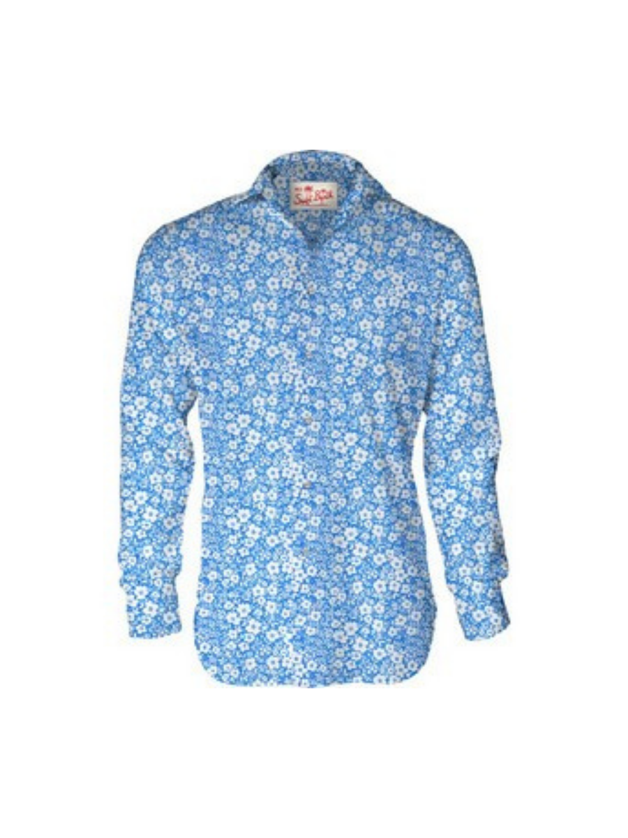 Camicia Saint Barth azzurra fantasia floreale all over SIK0001 02556H MC2 SAINT BARTH 
