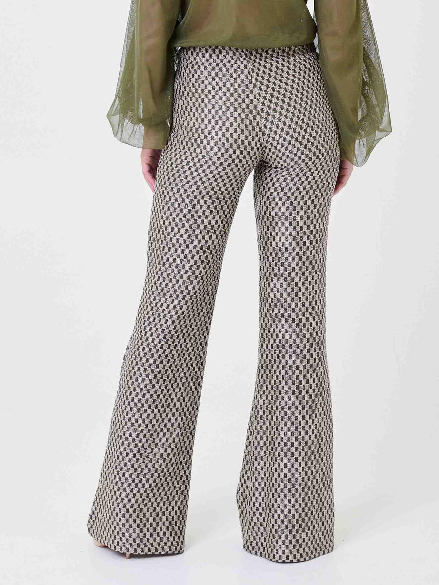 Pantalone a vita alta Pho Firenze rosa e verde in filo lurex 5424004CC3 LUXURY PHO FIRENZE 