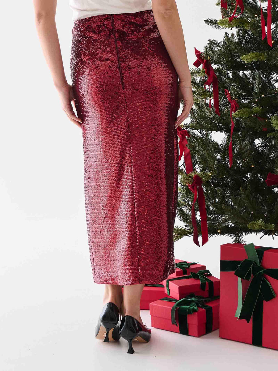 Gonna in paillettes Silence Limited bordeaux SLGO002 BORDEAUX Silence Limited 