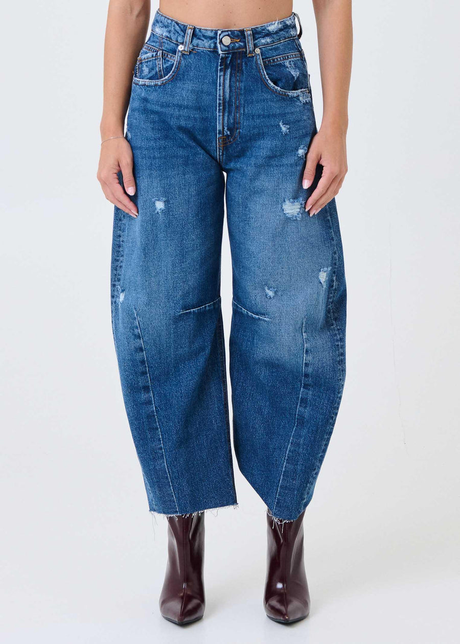 Jeans Haveone blu a vita alta con gamba dritta PFAP046 DNM Haveone 