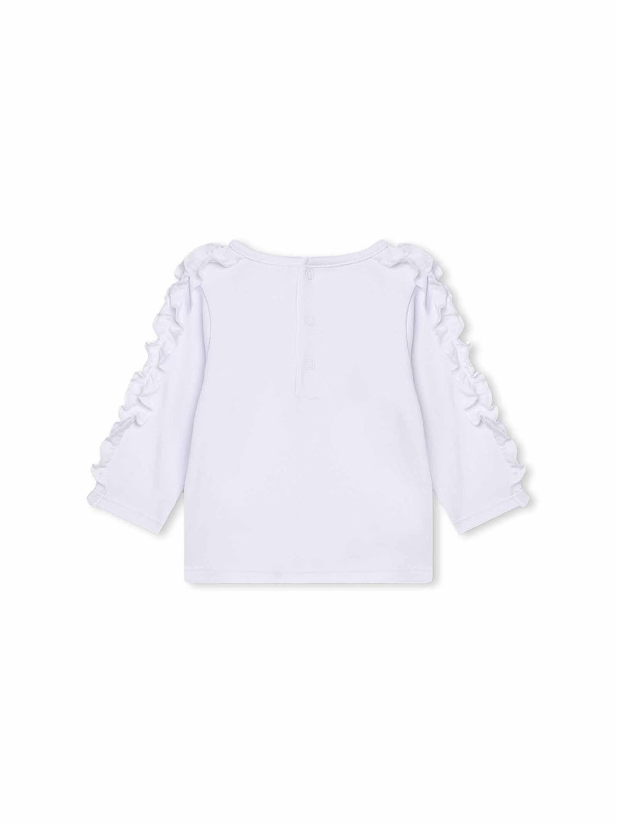 T-shirt bianca con ruches Y05305 10P Carrement Beau 