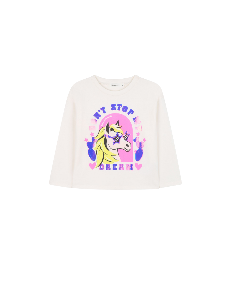 T-Shirt Billie Blush bianca "don't stop my dream" U21423 121 Billie Blush 