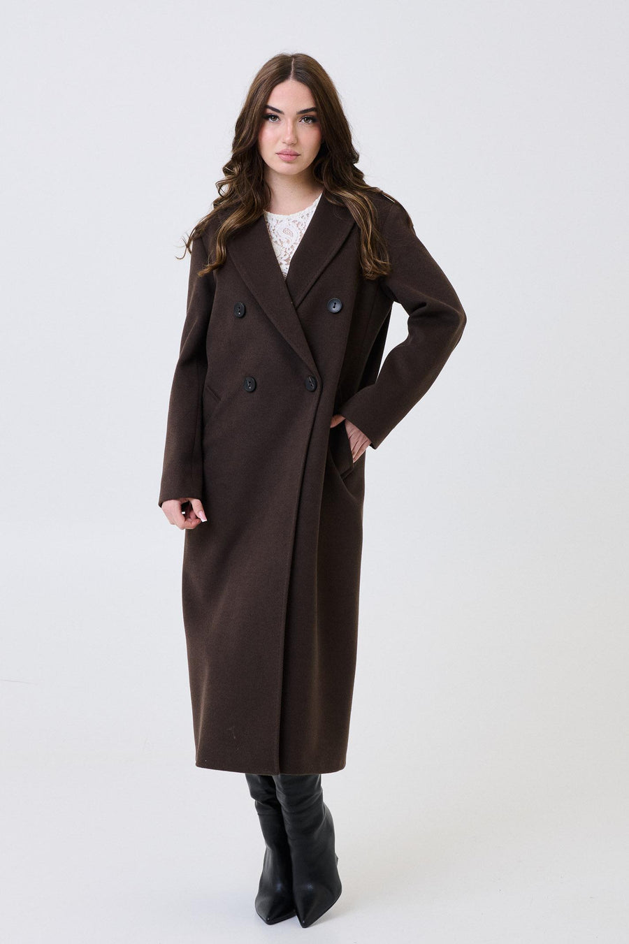 Cappotto lungo Armoire moro doppiopetto 70180 MORO Armoire 