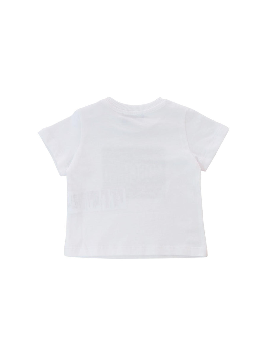 T-Shirt Moschino bianca con logo ripetuto sul petto M9M032 10101 Moschino 