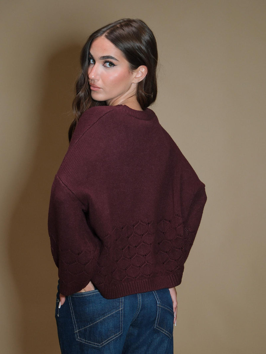 Maglione Armoire traforato vino 5R272 VINO Armoire 
