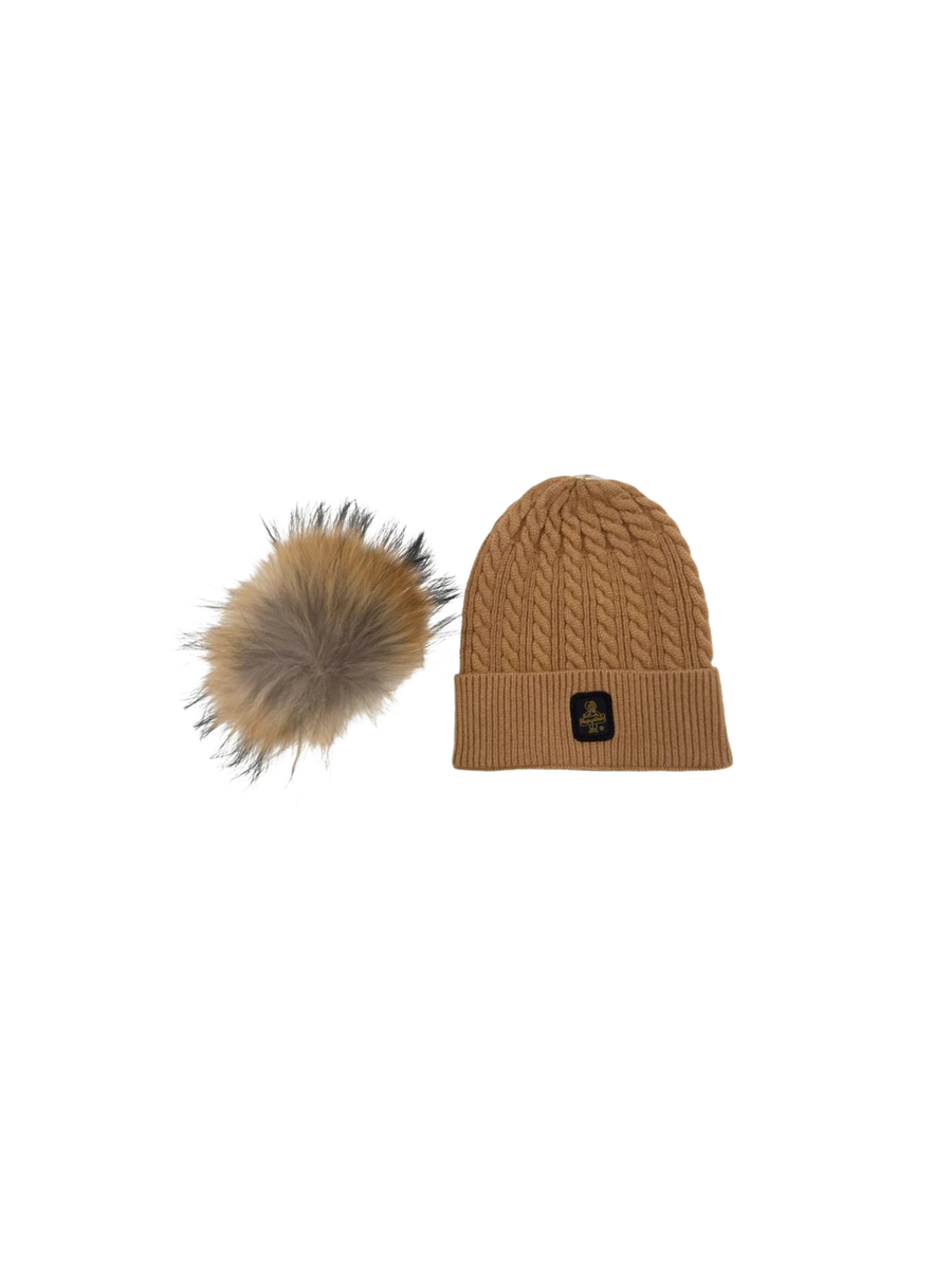Cappello intrecciato Refrigiwear cammello con pompon RG1462 CAMMELLO Refrigiwear 