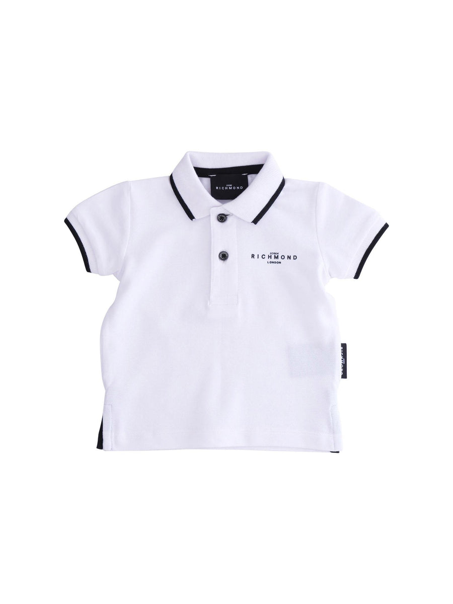 Polo John Richmond bianca con profili neri RIP25017PO WHITE John Richmond 