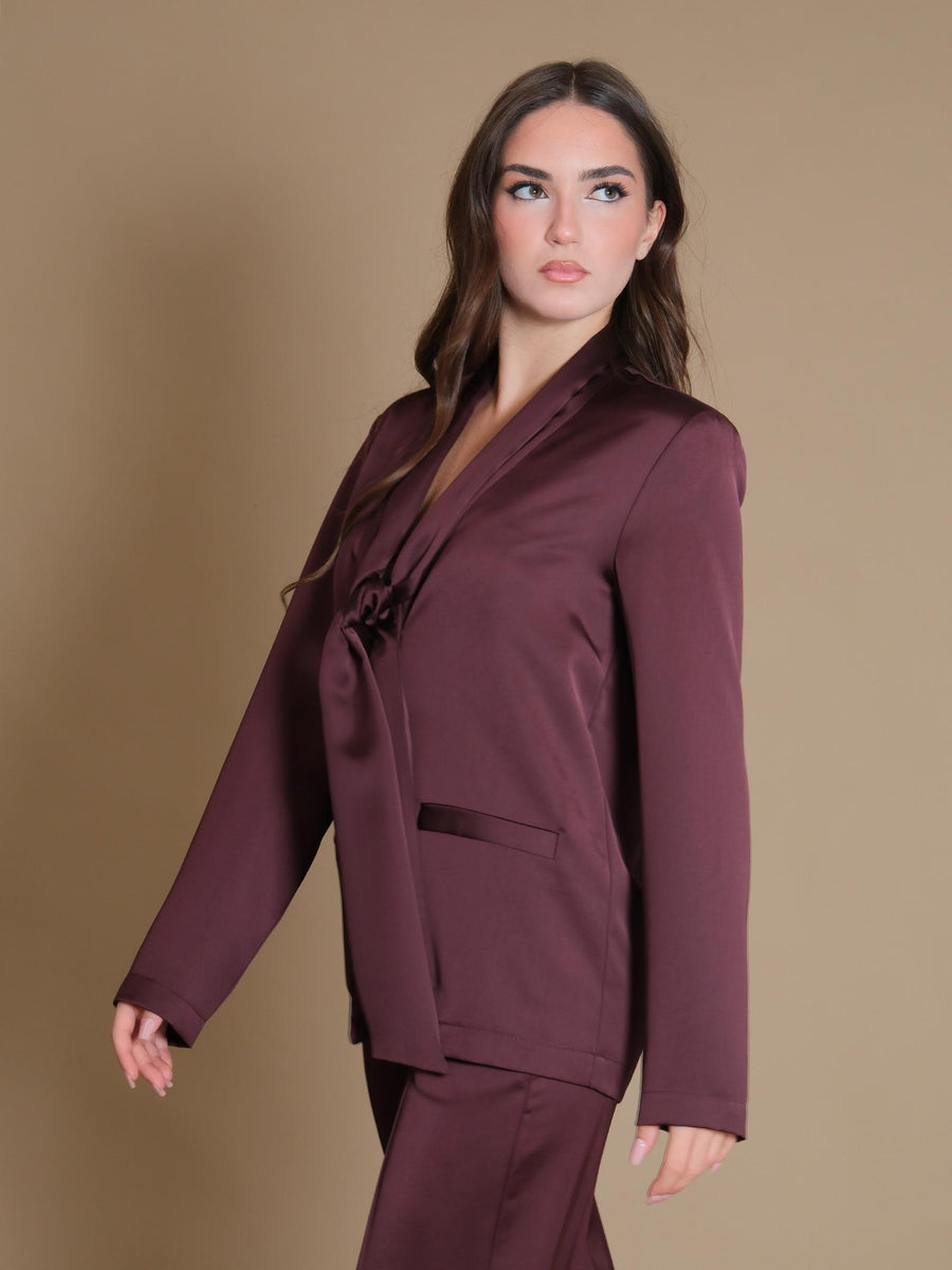 Blazer Imperial in raso viola con bottoncini JAP7IBA MELANZANA Imperial 