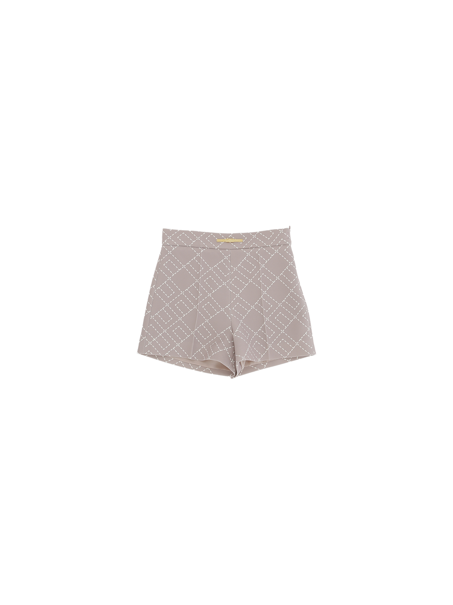 Shorts Elisabetta Franchi grigio con fantasia geometrica EFBE075 D754 Elisabetta Franchi 