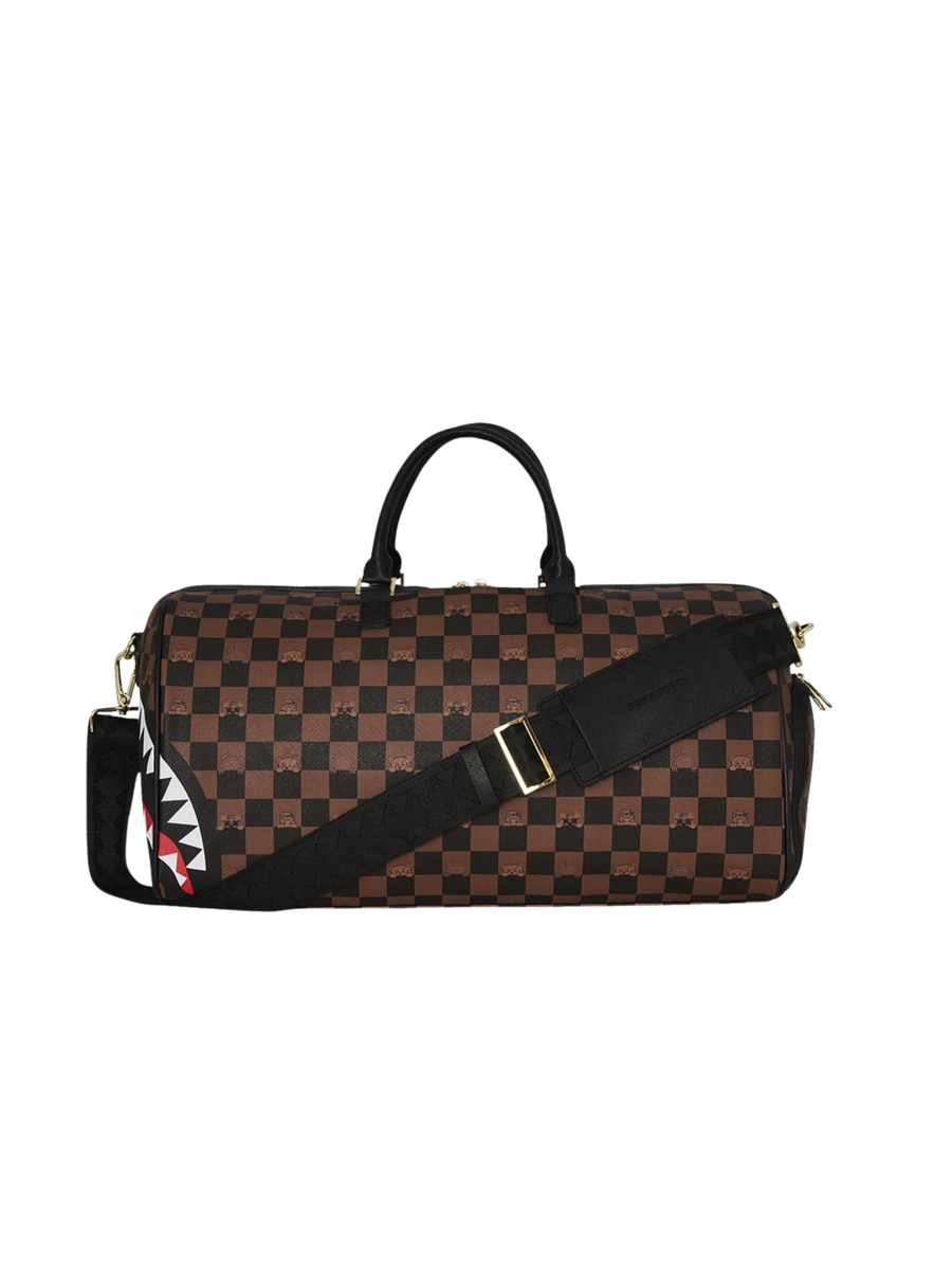 Borsone Sprayground marrone con motivo a scacchi 910D7506 NSZ Sprayground 