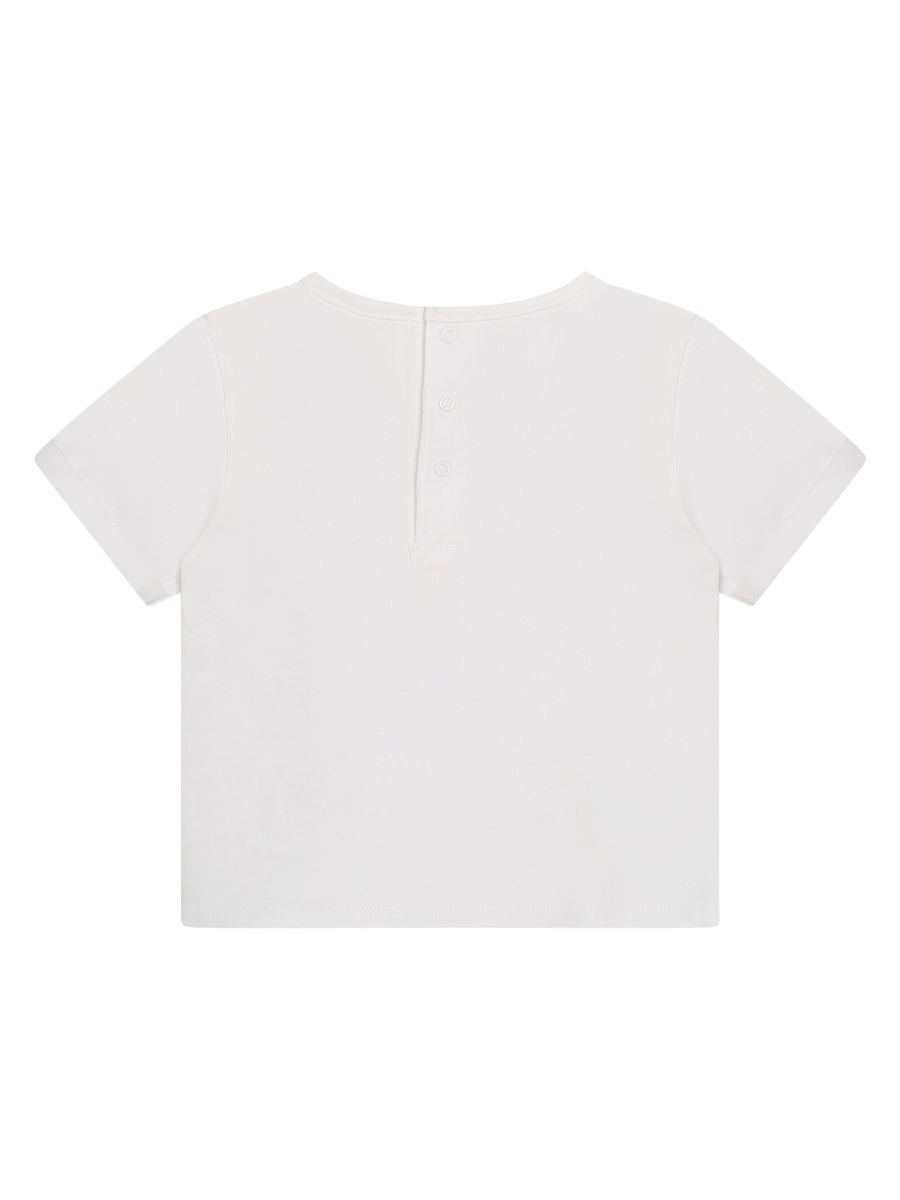 T-shirt bianca in cotone con stampa a cuore Y30115 10P Carrement Beau 