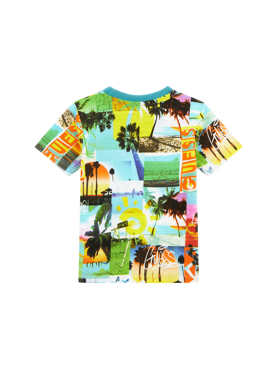 T-Shirt Guess multicolore con stampa tropicale all over N5GI19K8HM4 PN23 Guess 