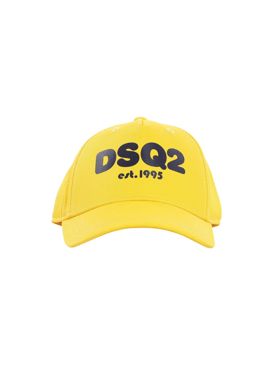 Cappello giallo con visiera e logo DQ2115 DQ220 Dsquared 