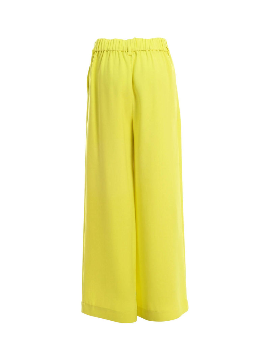 Pantalone Twinset giallo a palazzo con logo lettering in rilievo 251GJ2QN8 12124 Twinset 