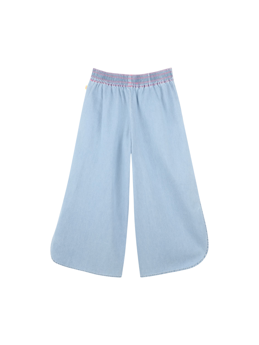 Pantalone largo Billie Blush azzurro in denim con ricami U20859 Z04 Billie Blush 