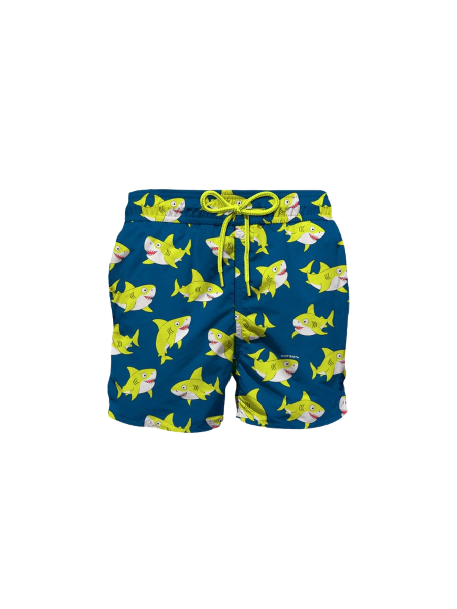 Costume MC2 Saint Barth "Jean" blu stampa Funny Sharks JEA0001 03025H MC2 SAINT BARTH 