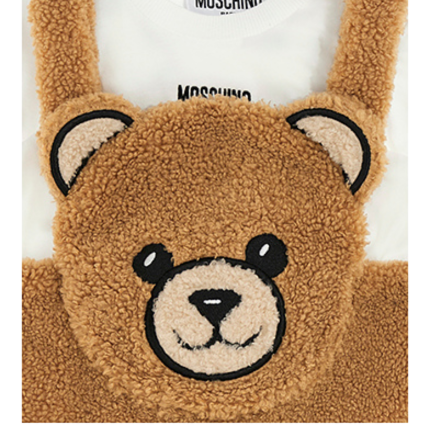 Completo salopette e t-shirt Moschino cammello e bianco MUK058 20351 Moschino 