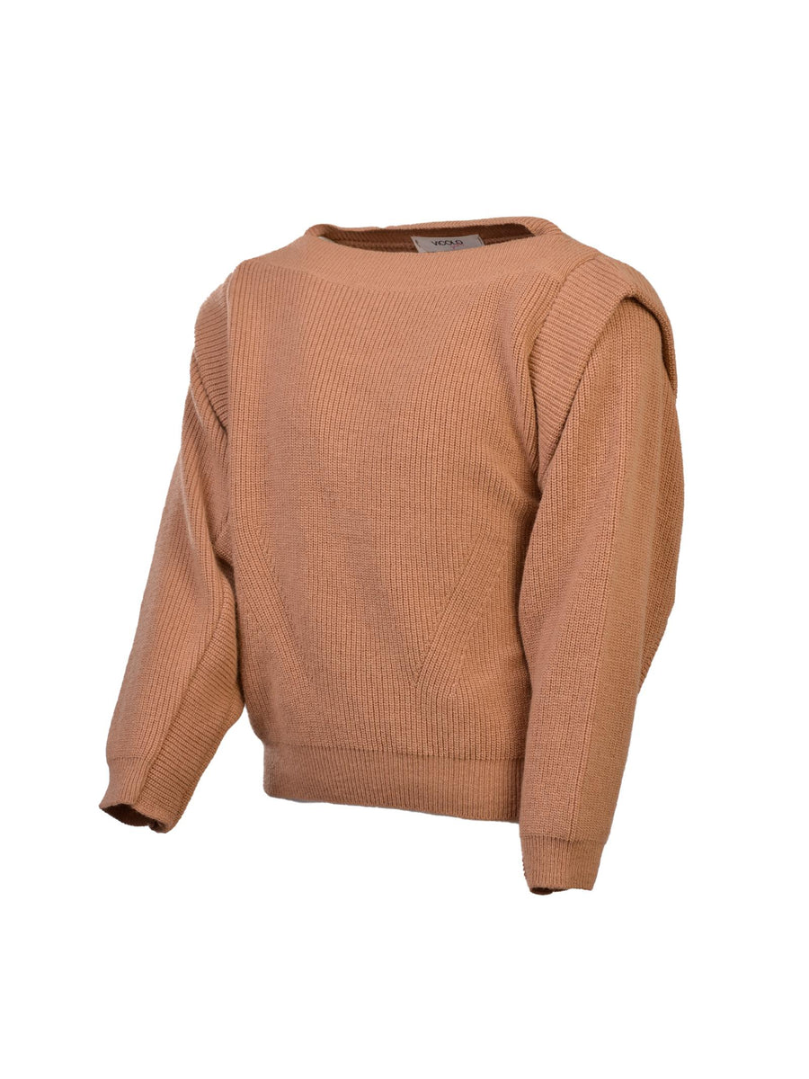 Maglioncino a costine cammello W0626 CAM Vicolo 