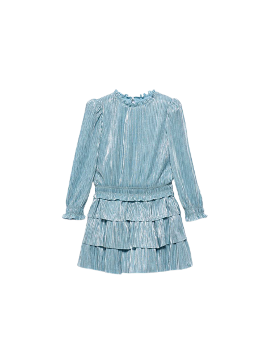 Abito lamè Abel & Lula azzurro con balze 5541 Acqua Abel & Lula 