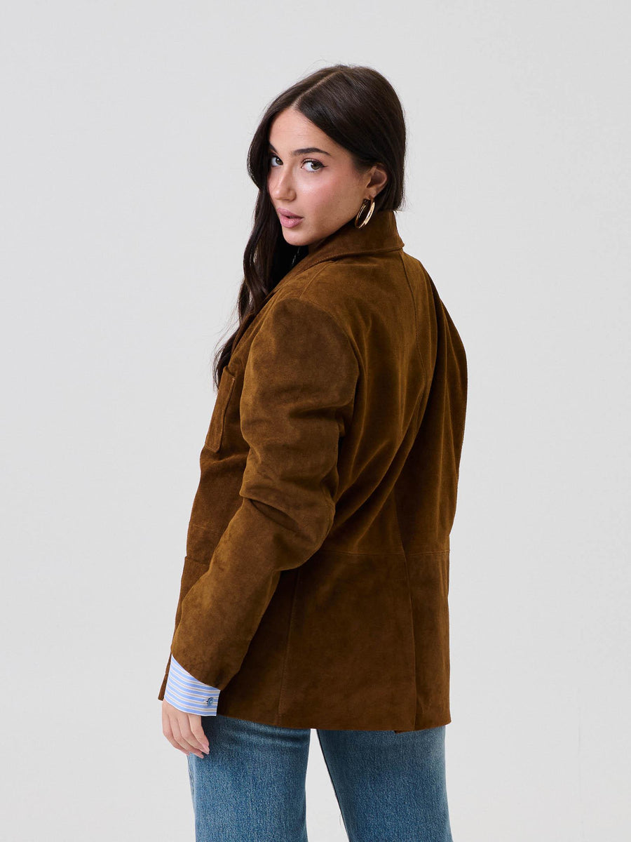 Giacca over Vicolo marrone in pelle scamosciata TF0268 FU66 Vicolo 