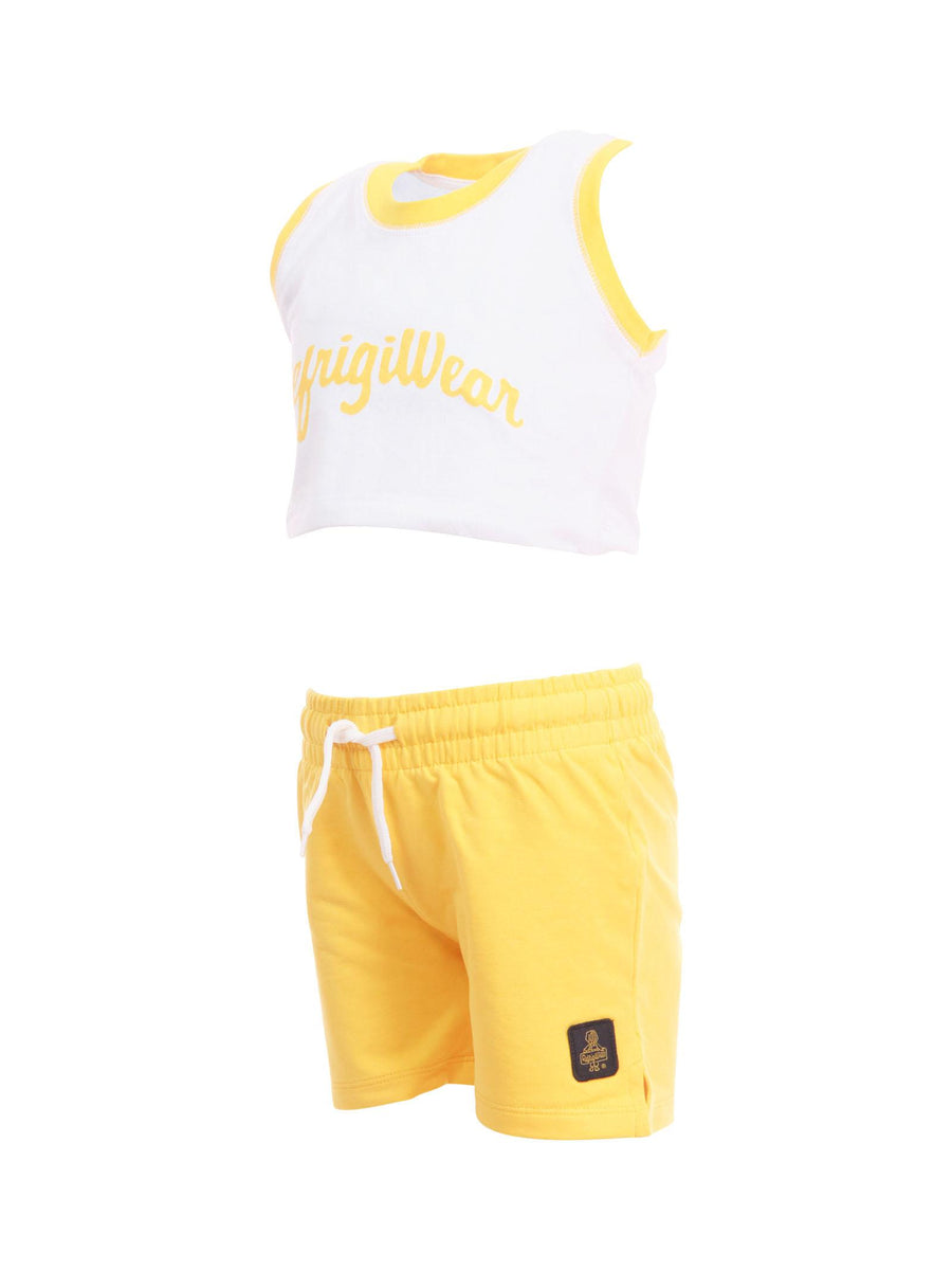 Completo canotta e bermuda Refrigiwear bianco/giallo RG1471W25 RE244 Refrigiwear 