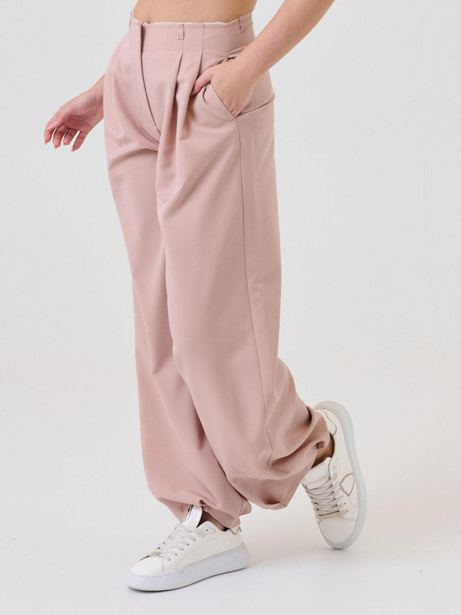 Pantalone con pinces Vicolo rosa cipria e dettaglio boxer bianco TF0798 CIPRIA Vicolo 