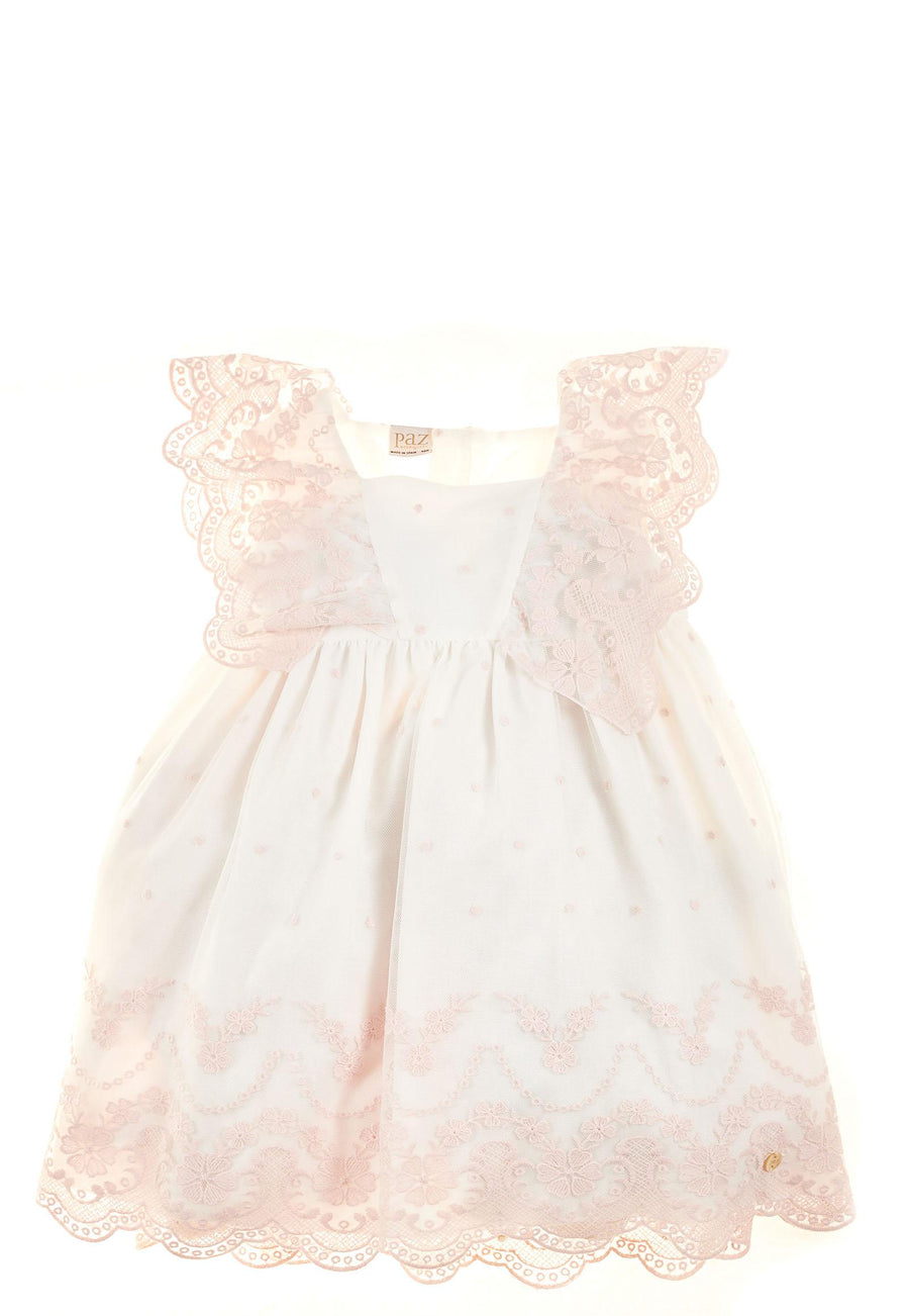 Abito bianco con tulle 00435266 6035 Paz Rodriguez 