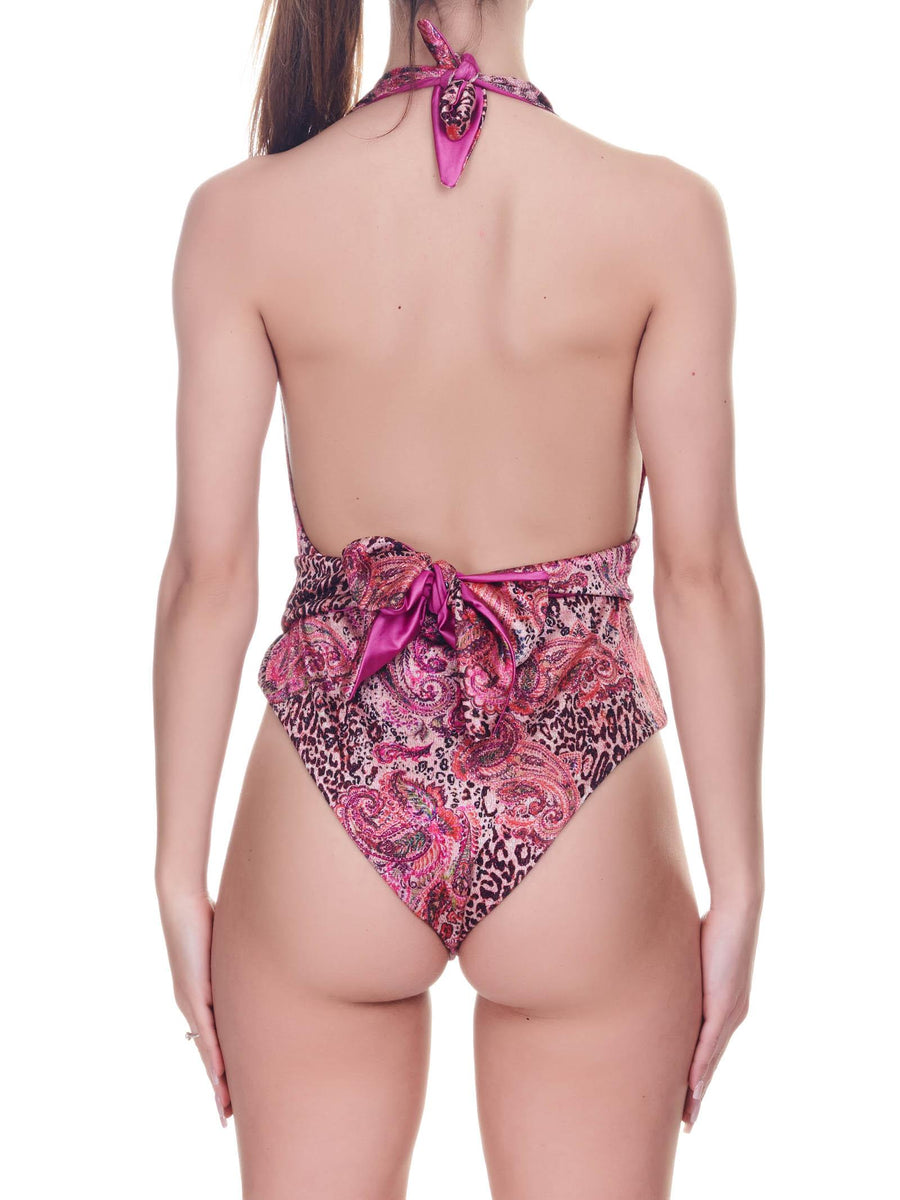 Costume intero reversibile fantasia mantra lurex F210502 X1 Fk 