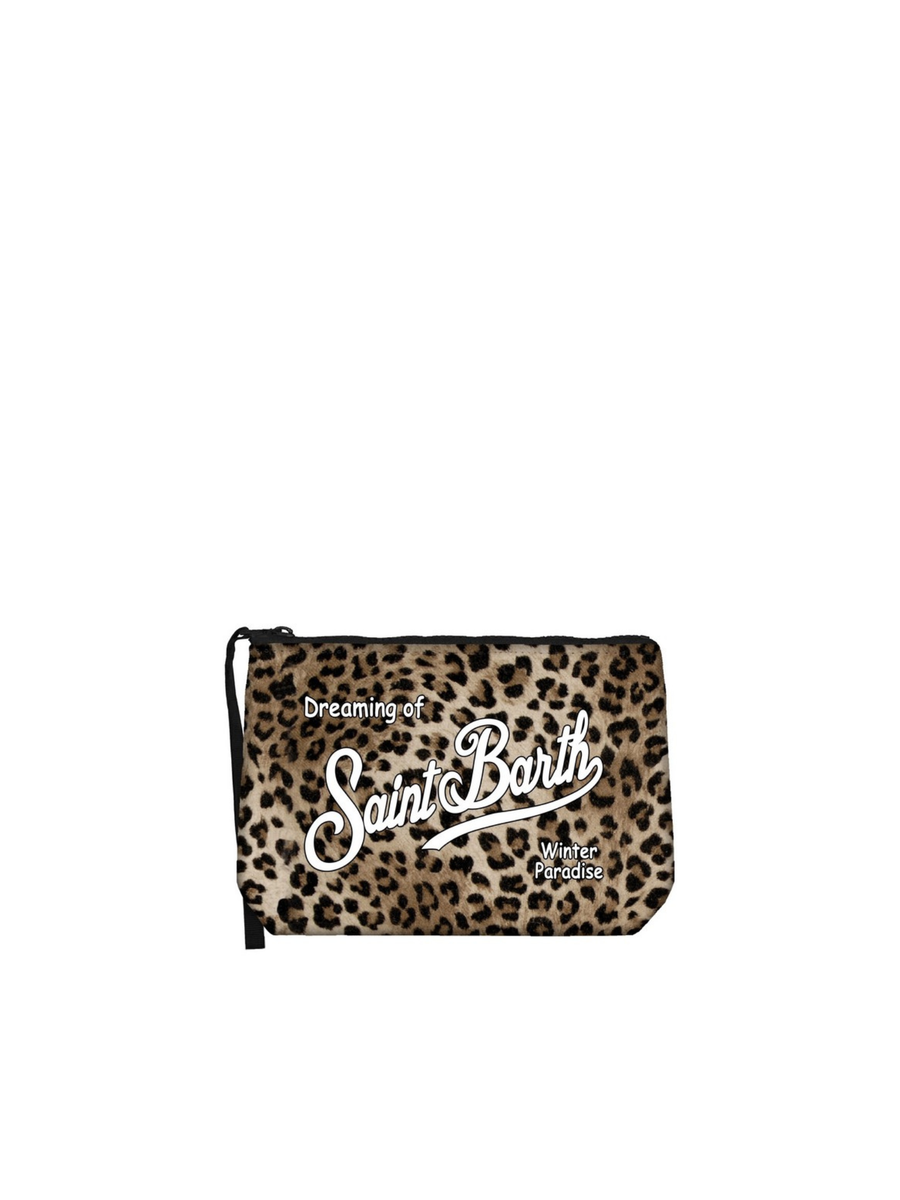 Pochette Aline "Apres Girl Glass 10" Saint Barth marrone leopardato con logo bianco ALI0002 01499I MC2 SAINT BARTH 