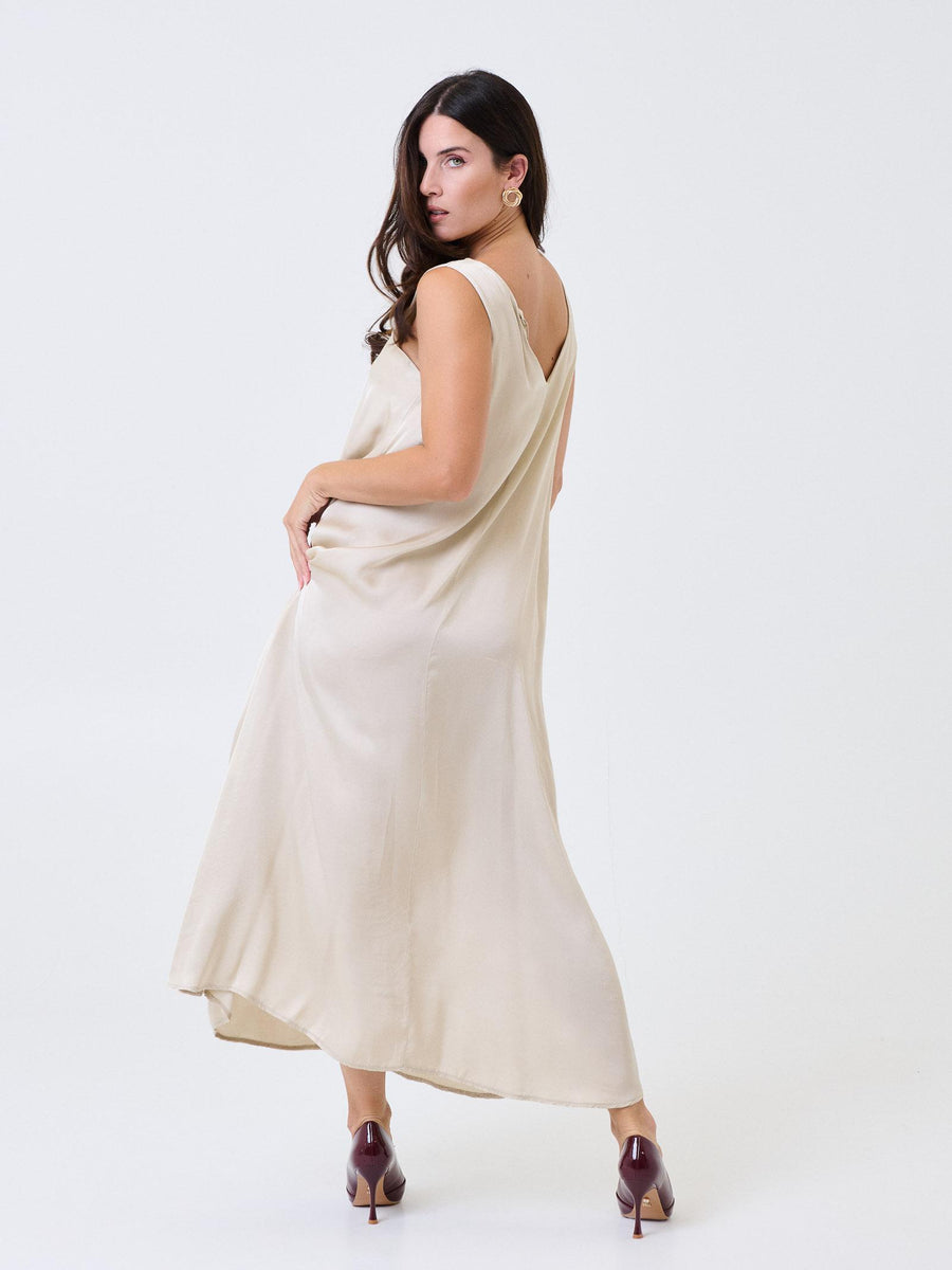 Abito lungo Armoire beige svasato E327A05Q LANA Armoire 