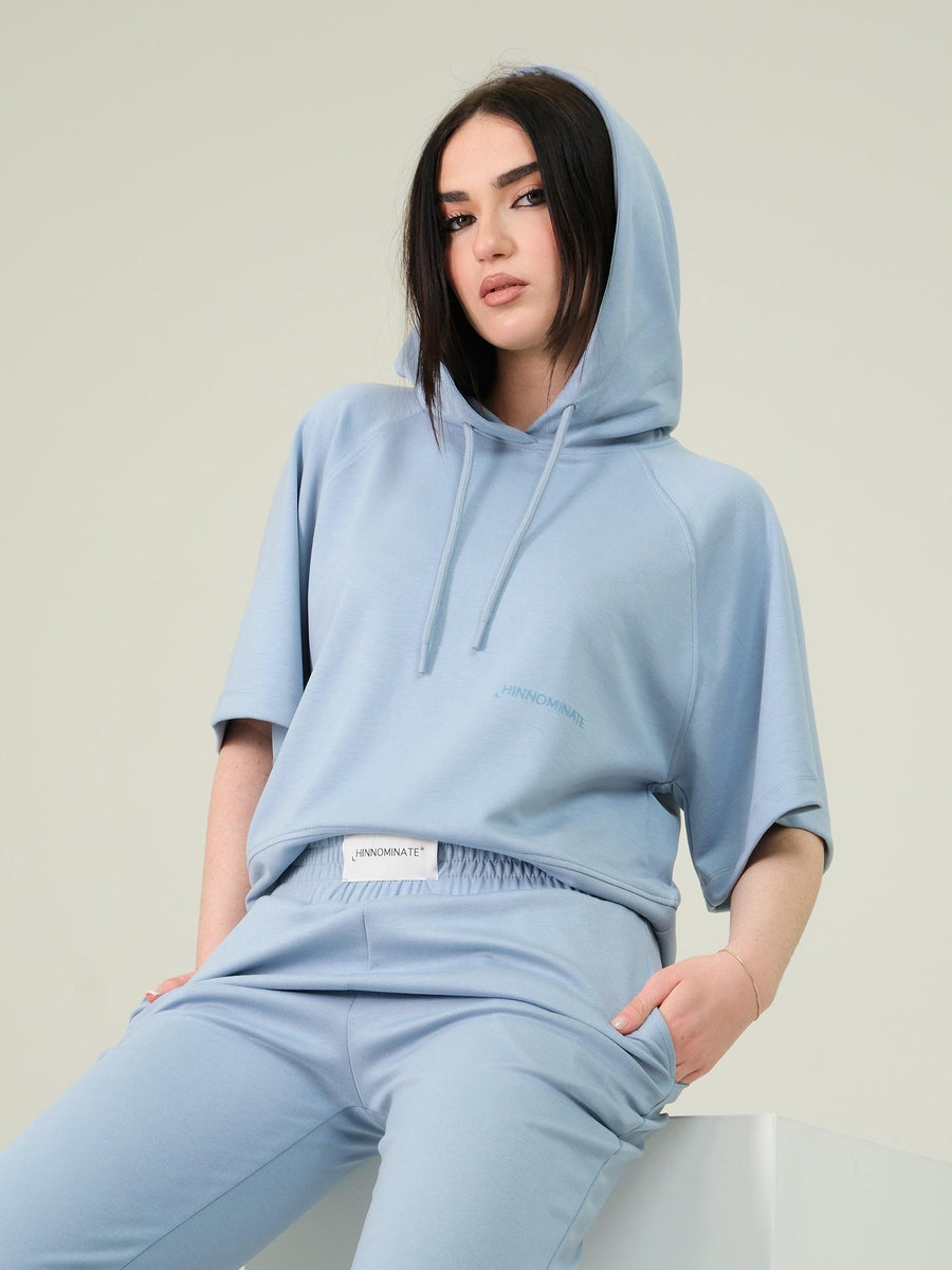 Pantalone in tuta Hinnominate azzurro a palazzo HMABW01452 BL50 Hinnominate 