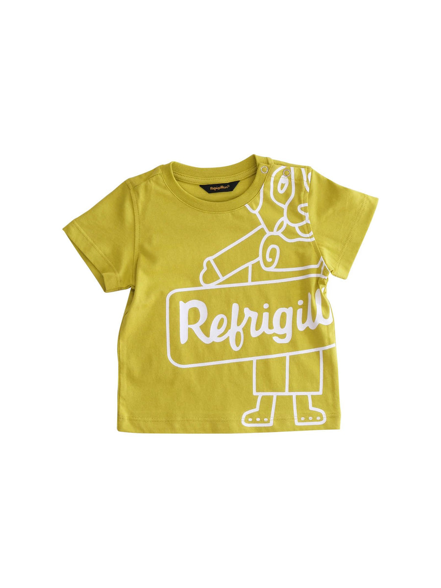 T-Shirt Refrigiwear verde con stampa iconica con logo lettering 216TRMNS25 CITRO Refrigiwear 