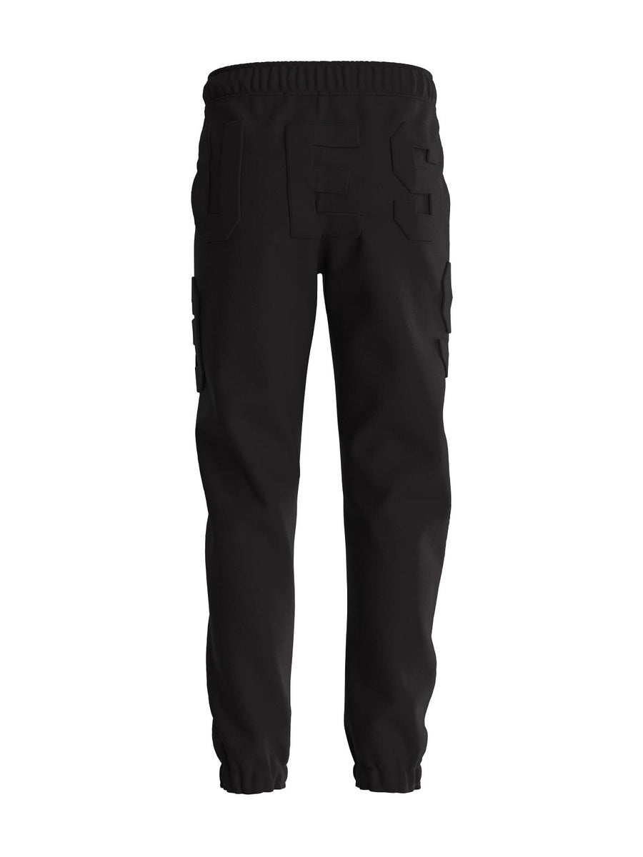 Joggers Guess neri con maxi logo a rilievo sul retro N4YQ13KAD73 JBLK Guess 