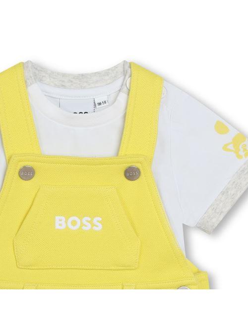 Completo salopette e t-shirt giallo/bianco J50801 508 Boss 