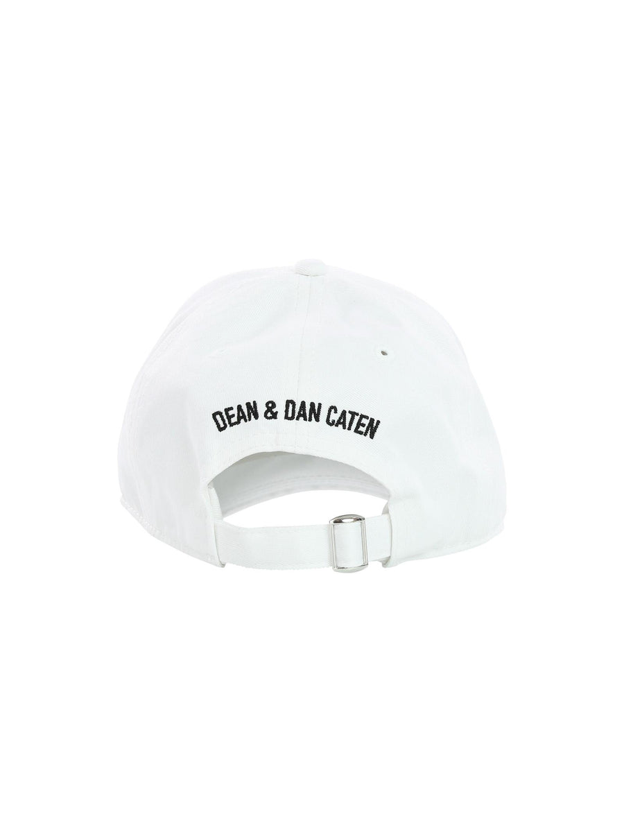 Cappello bianco con visiera e logo DQ2116 DQ100 Dsquared 