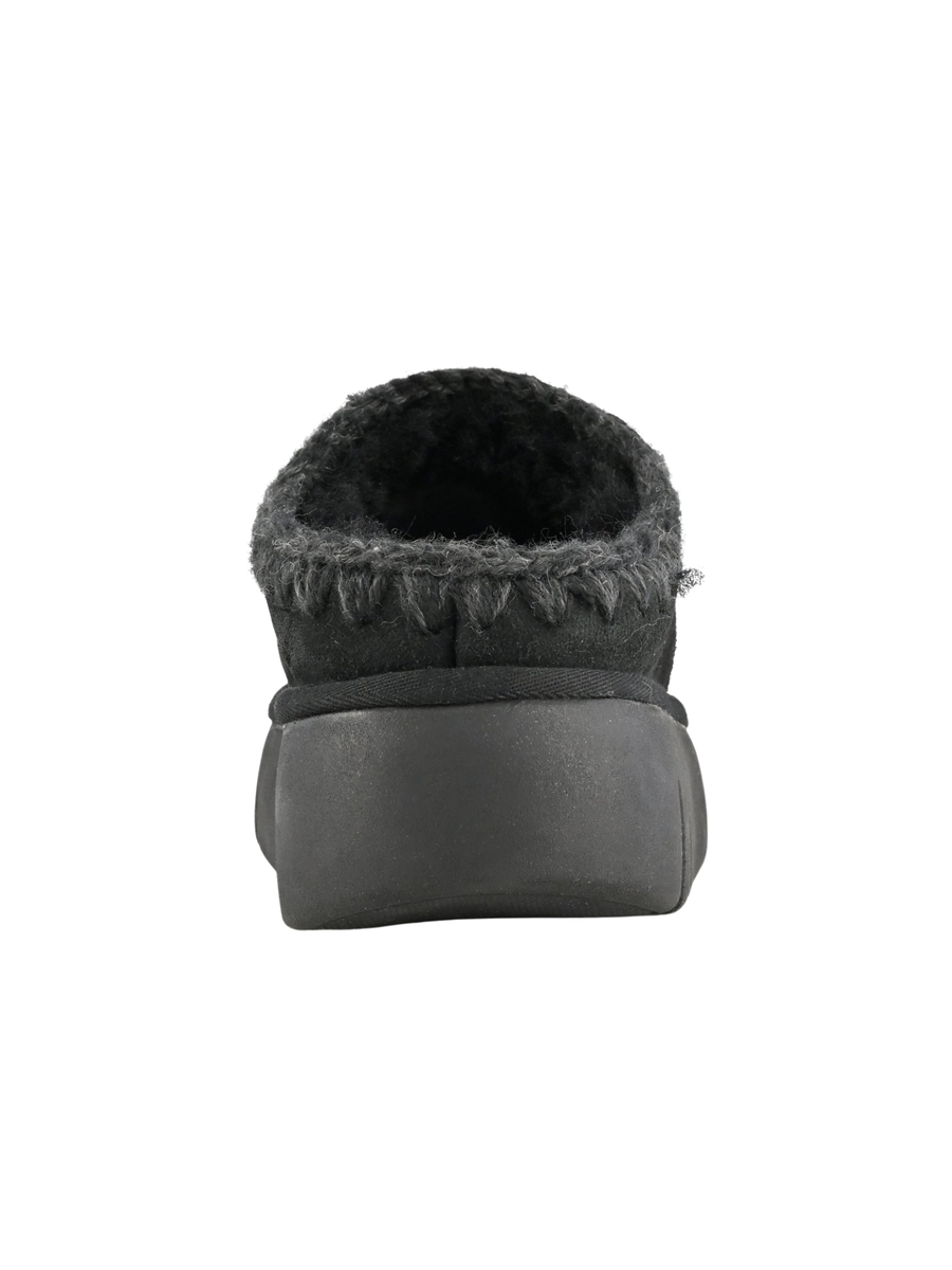 Mou " Bounce Clog Suede - Letter Logo" nero MU.FW531001A BKBK Mou 