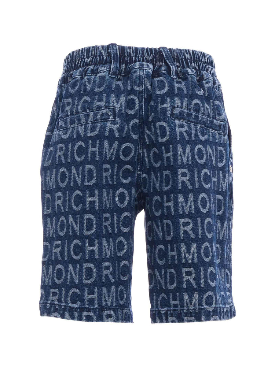 Bermuda John Richmond in denim con logo all over RBP25081BE DENIM John Richmond 