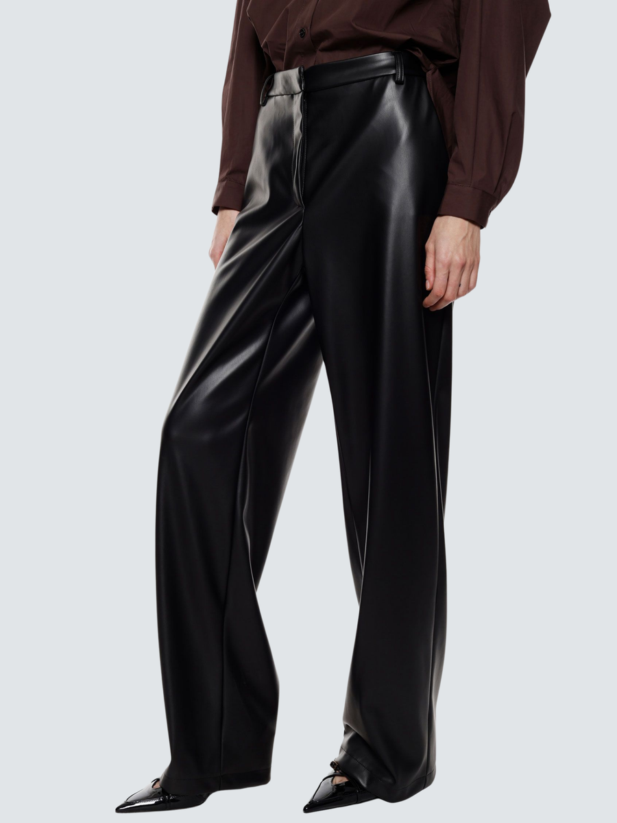 Pantalone ampio Imperial nero in similpelle P7A6KGJ NERO Imperial 