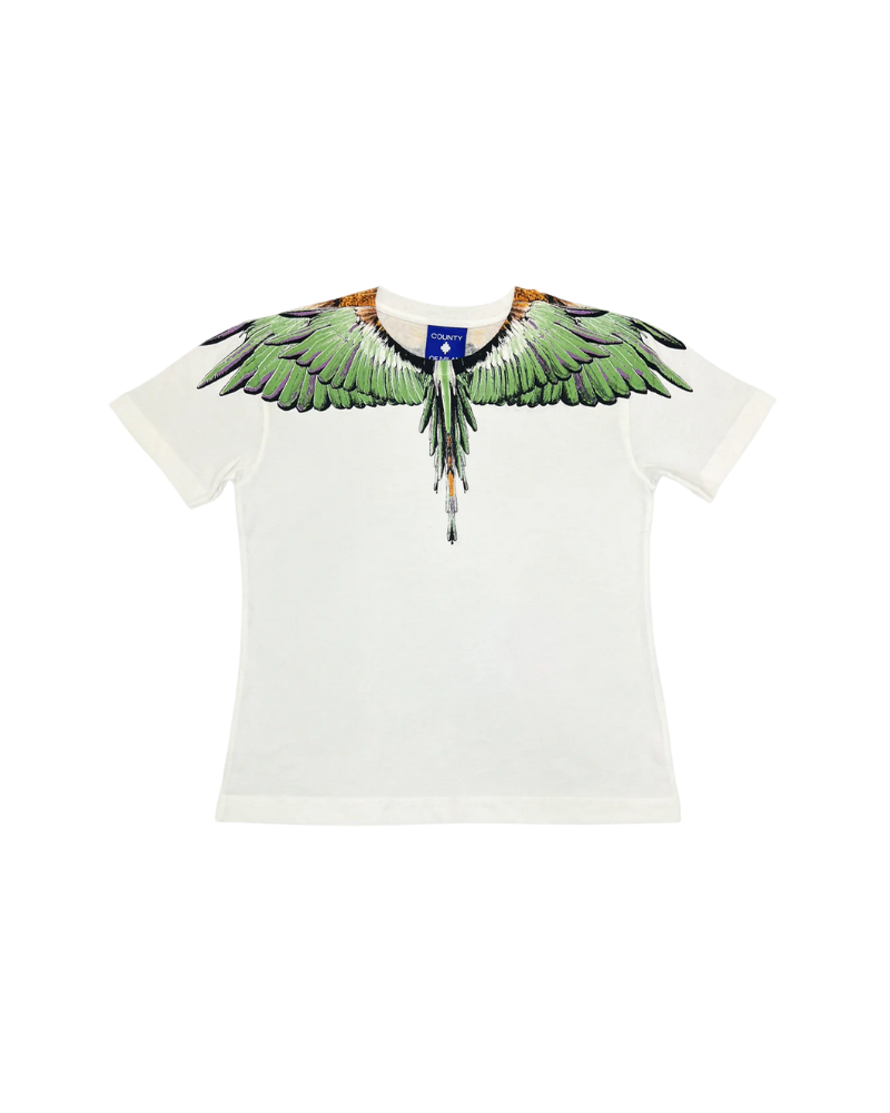T-Shirt County of Milan bianca con ali d'aquila multicolor TH063 002 County of Milan 