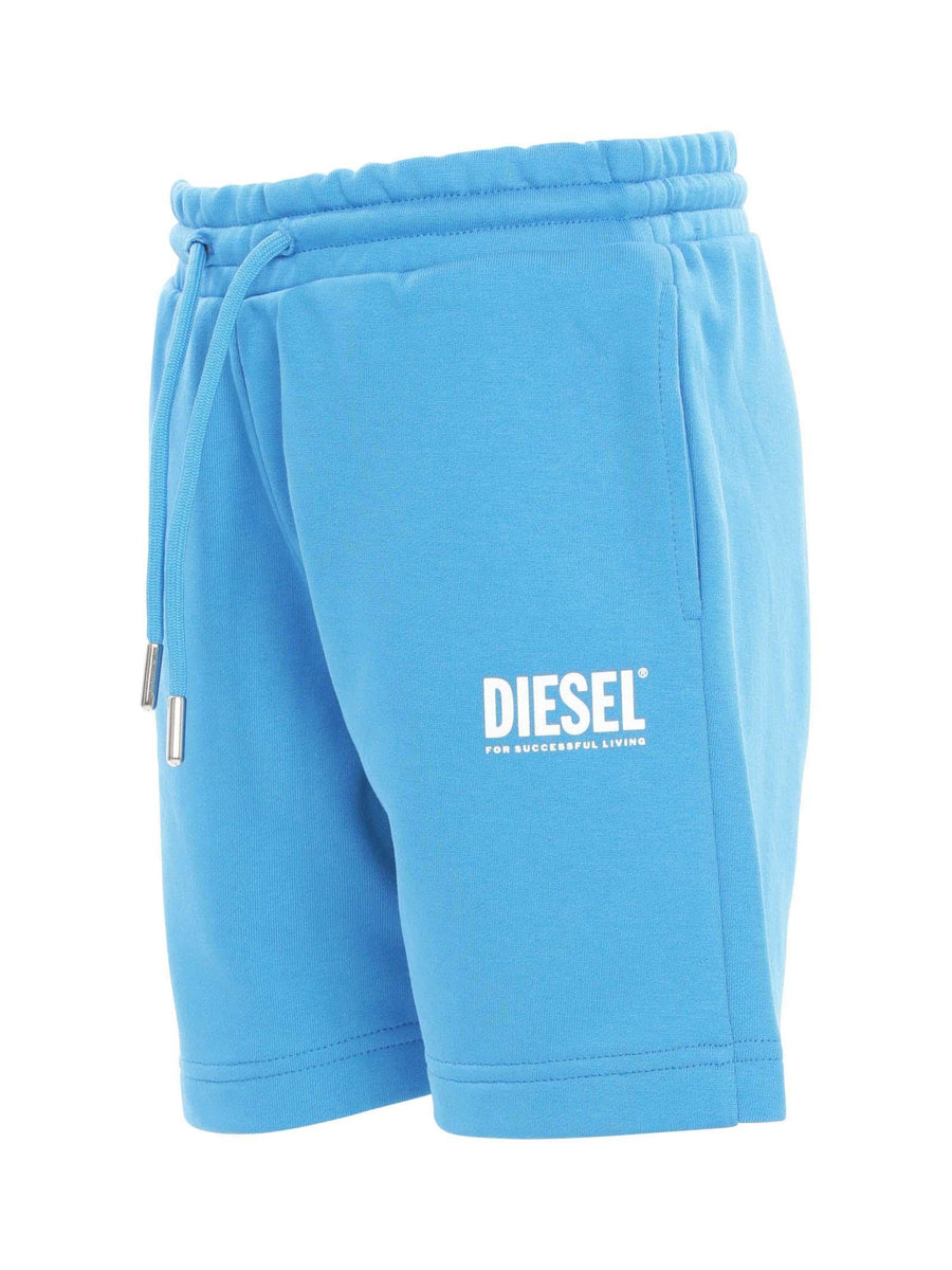 Bermuda azzurri con scritta logo bianca J01733 K881 Diesel 