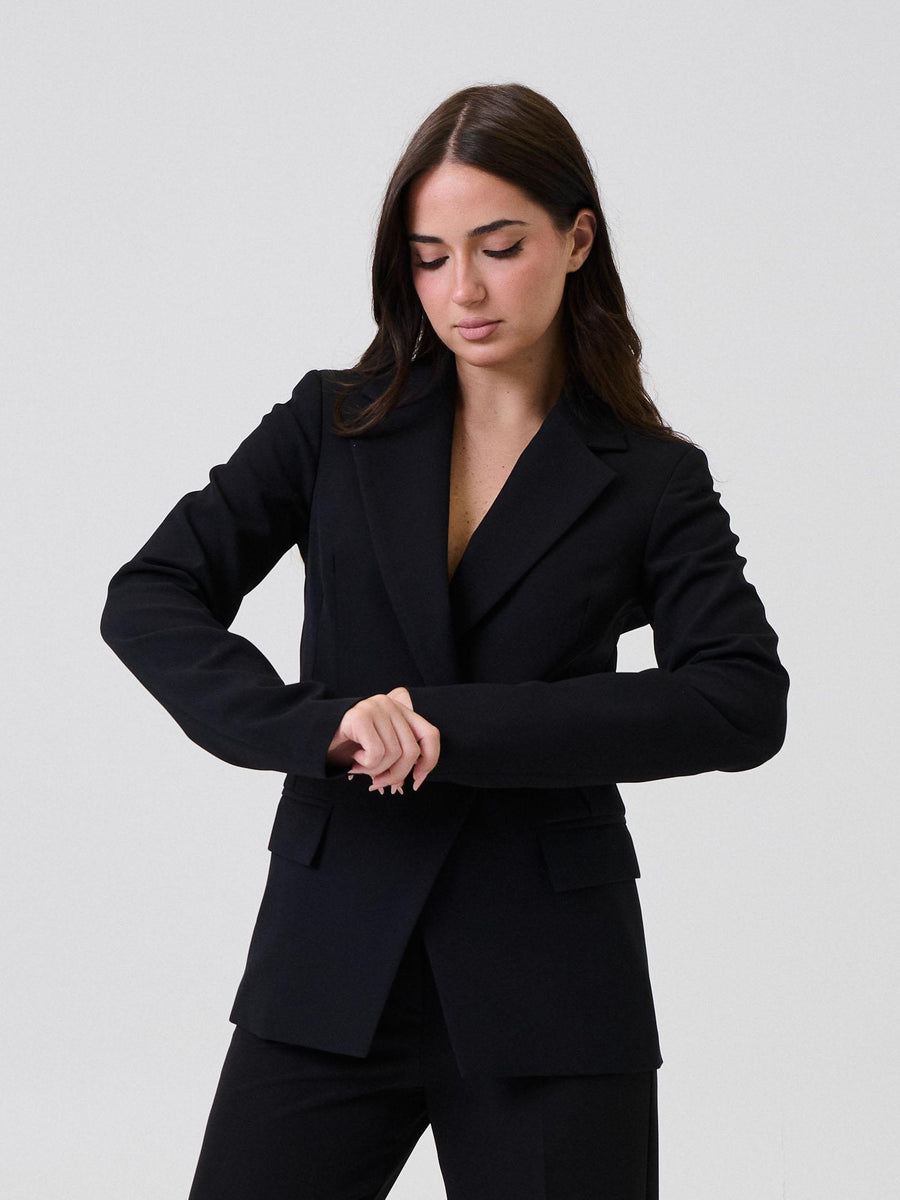 Giacca doppiopetto Armoire nera in tessuto tecnico 25502 NERO Armoire 