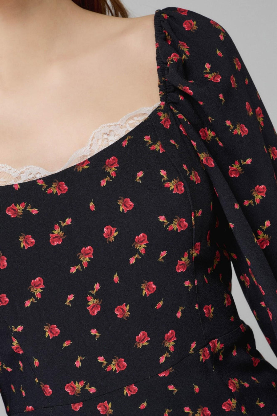 Abito lungo "Lady" Mar De Margaritas nero floreale con inserti in pizzo MMABW01295 NE105 Mar De Margaritas 