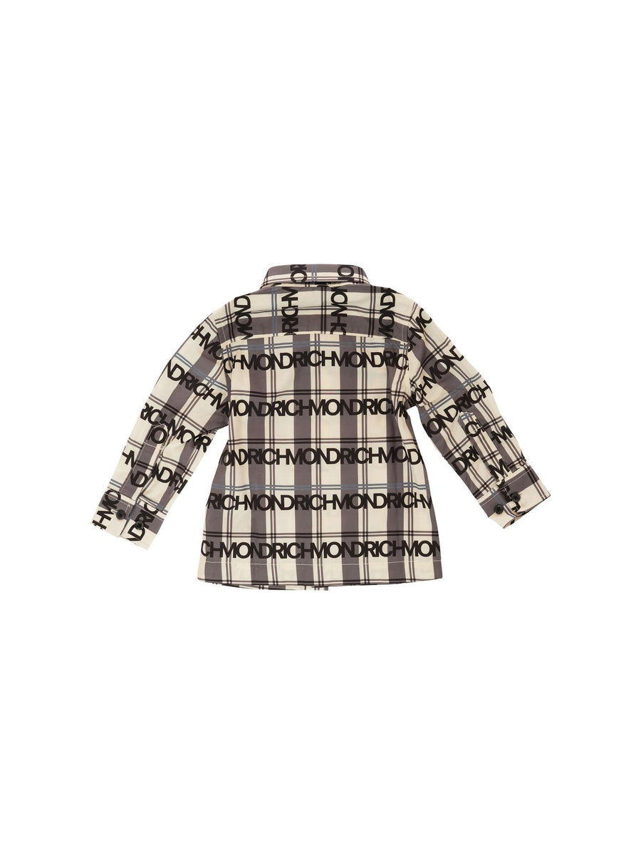 Camicia a righe John Richmond beige e grigio con logo all over RIA25109CA MONOGRAM John Richmond 