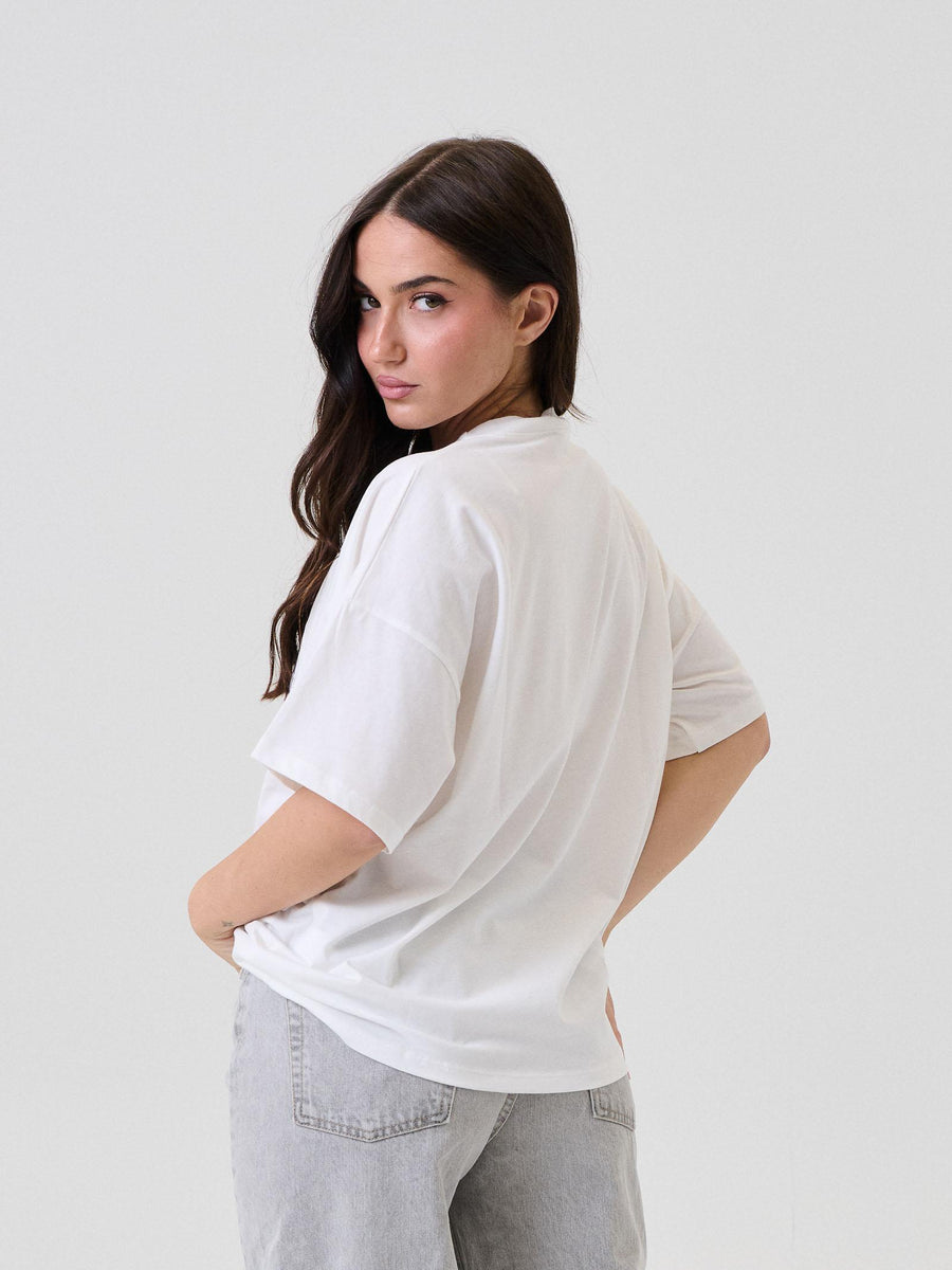 T-Shirt Vicolo bianca con stampa bianco/nero con cane RF0247 BIA Vicolo 