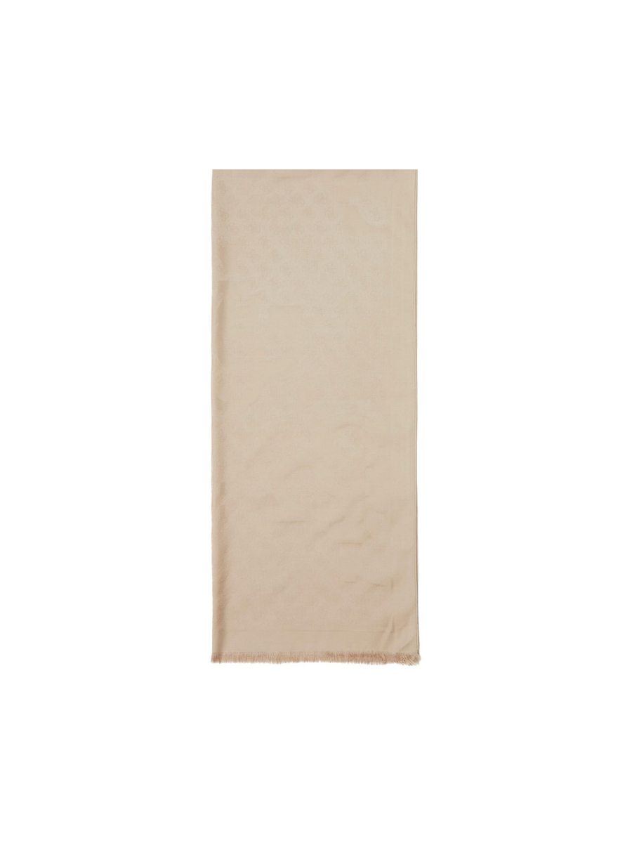 Sciarpa Guess beige con logo tono su tono e frange sul fondo AW5357POL03 SIT Guess 