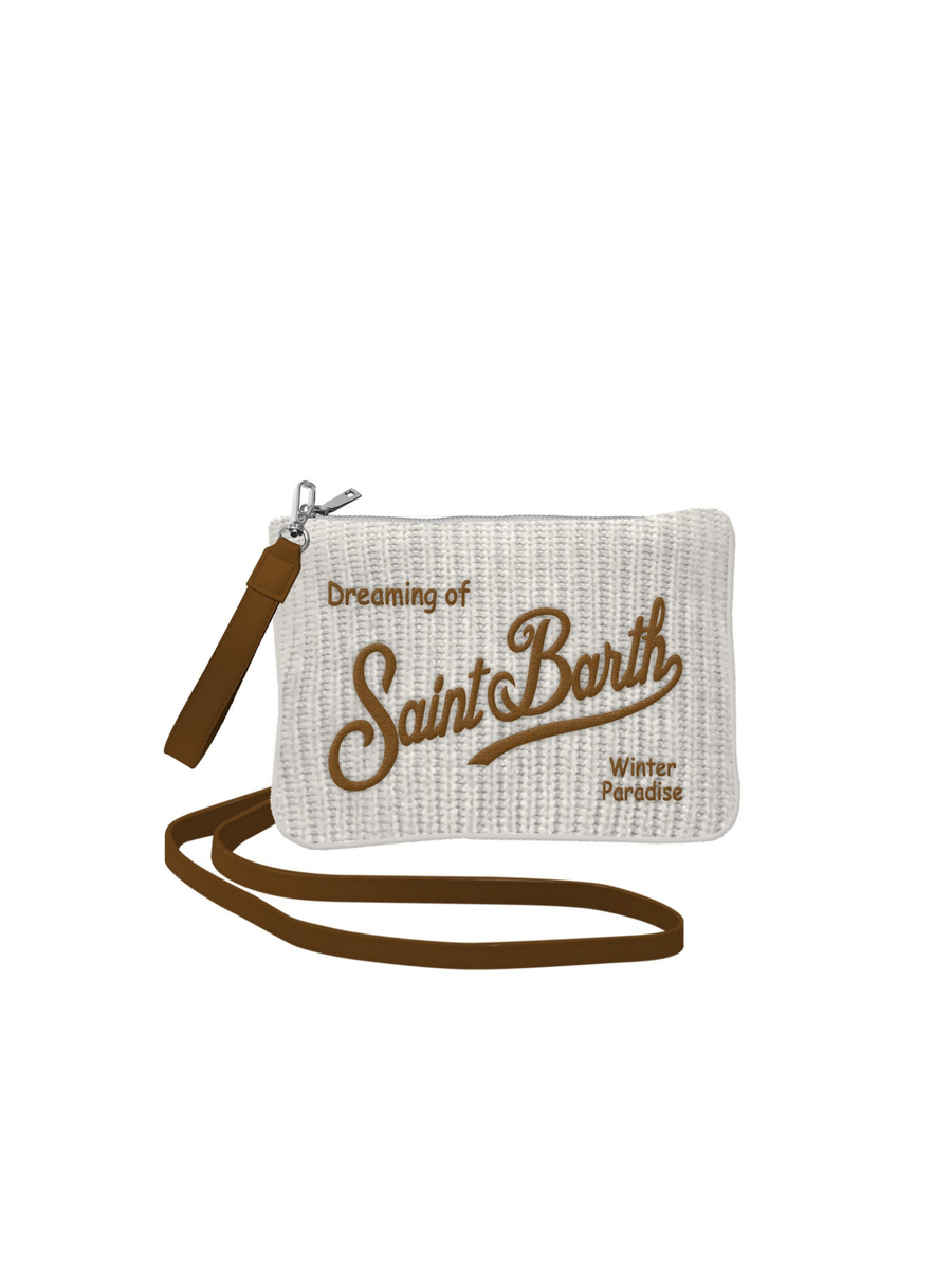 Pochette Parisenne "1019 ebm" Saint Barth bianca a costine PAR0026 01045I MC2 SAINT BARTH 