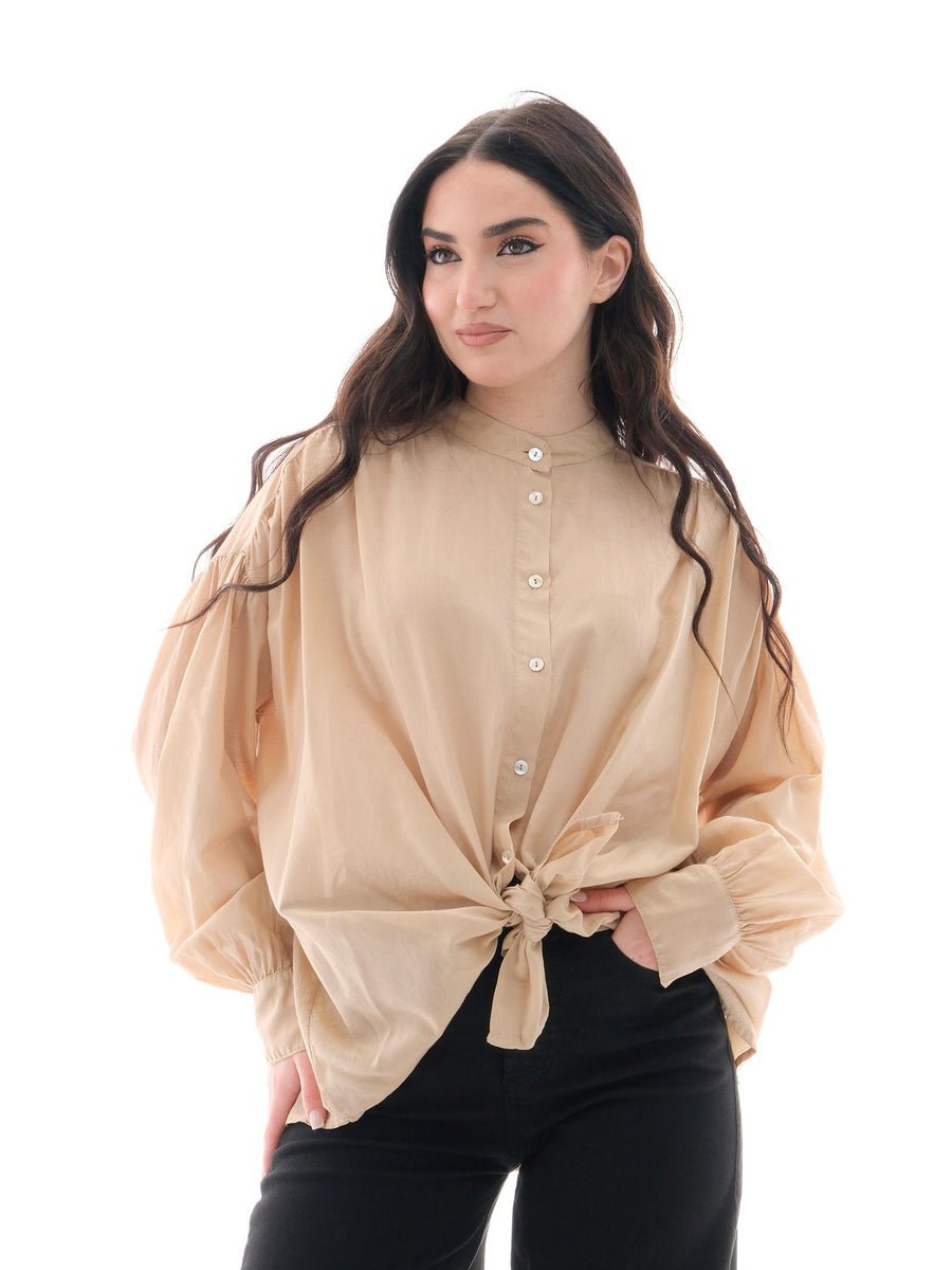 Camicia Armoire sabbia con nodo frontale F8389C SAND Armoire 