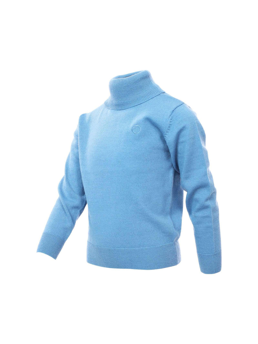 Maglioncino collo alto azzurro polvere TBA23013LU BLUESKY Trussardi 