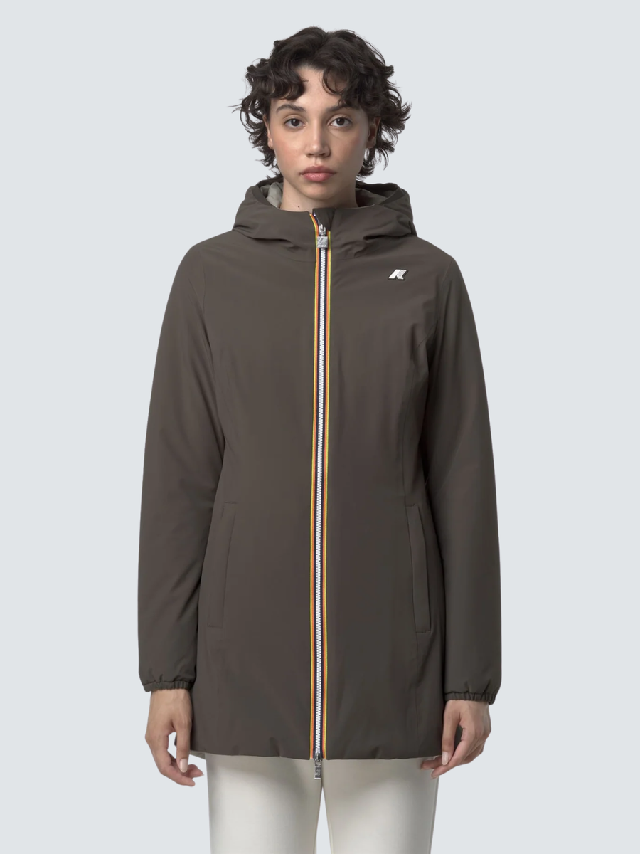 Giubbino "Denise St Warm Reversible" K-Way verde oliva K6128UW B42 K-WAY 